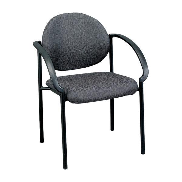 24" Set of 2 Deep Black Fabric Guest Arm Chairs - AFS