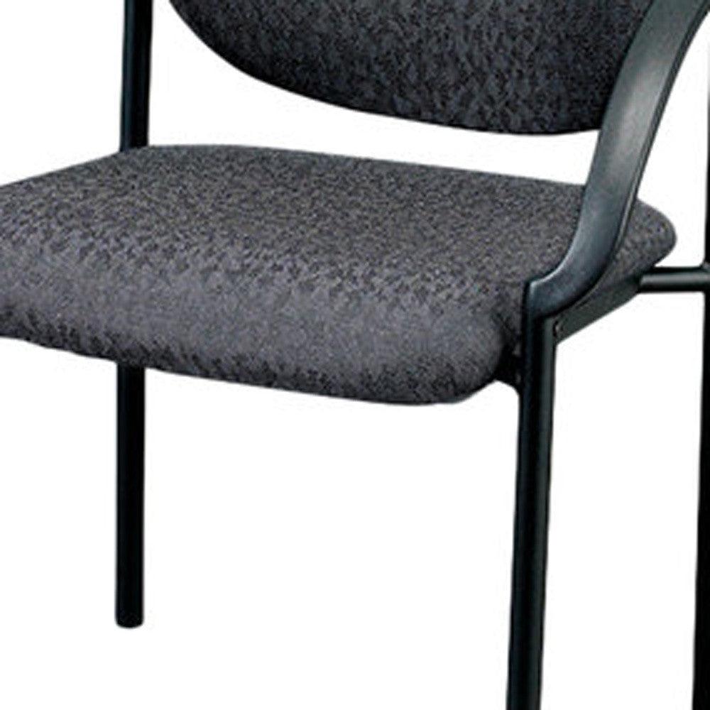 24" Set of 2 Deep Black Fabric Guest Arm Chairs - AFS