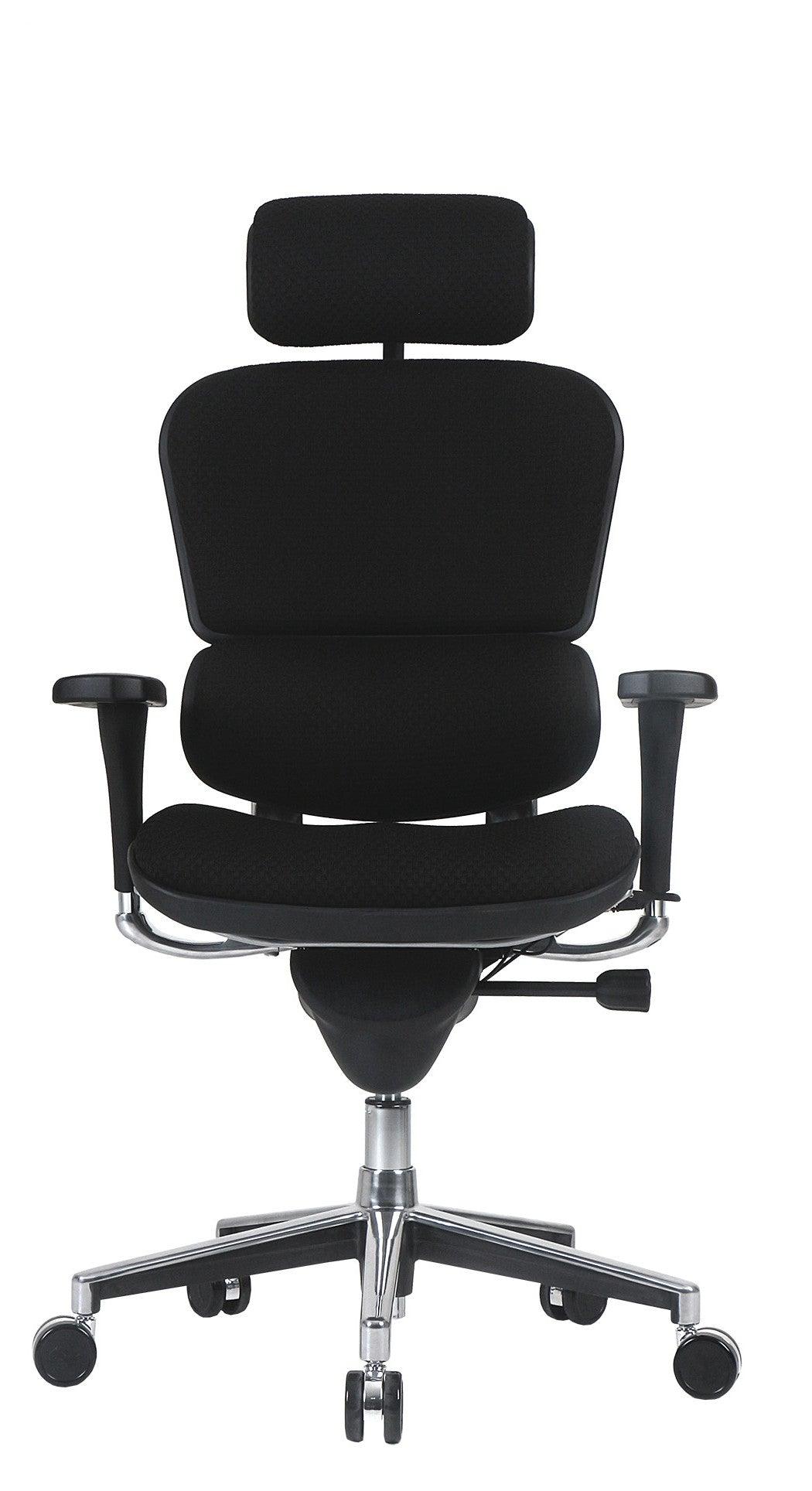 Deluxe Ergonomic Black Leather Executive Office Chair - AFS