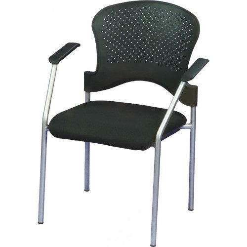 Black and Gray Professional Rolling Guest Chair - AFS