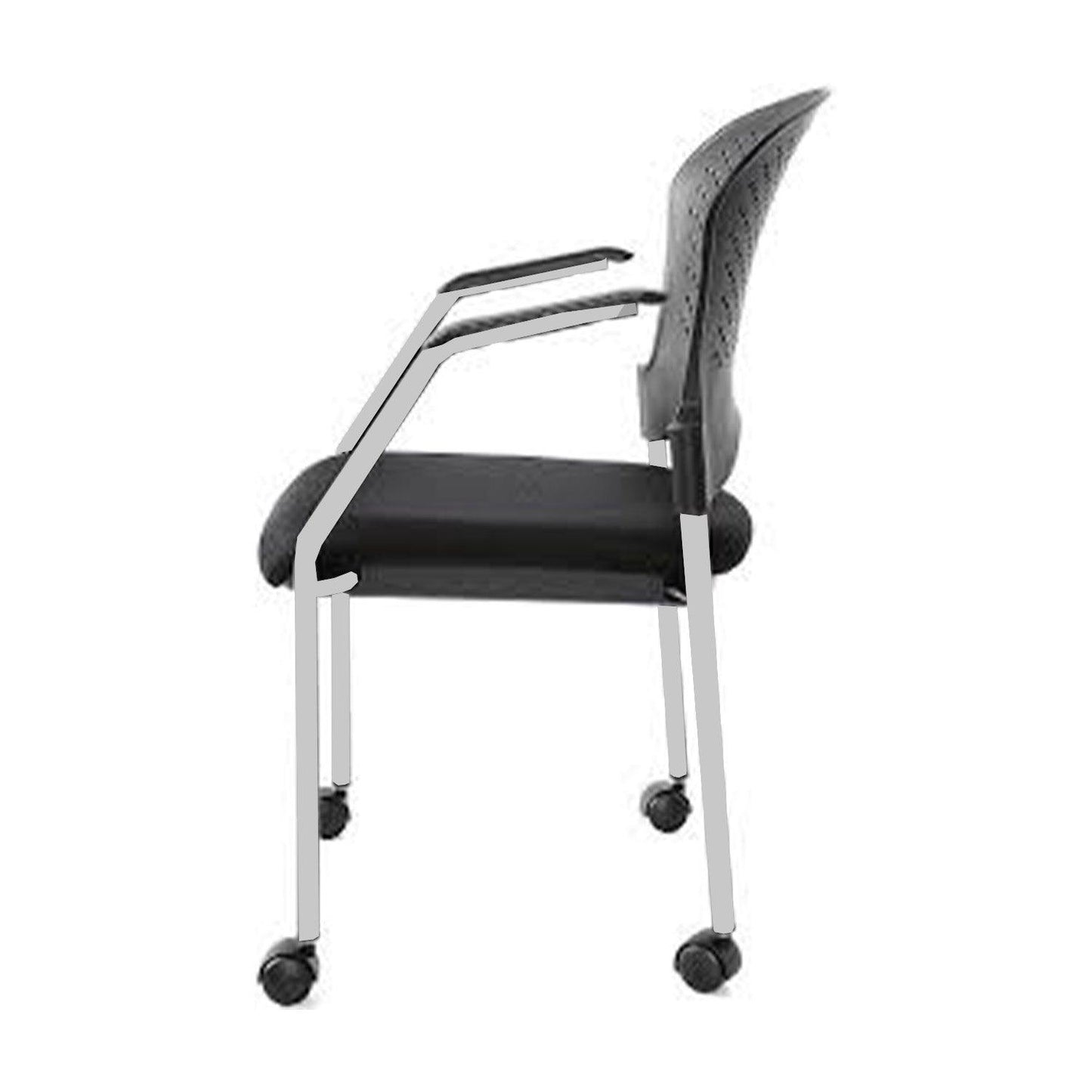 Black and Gray Professional Rolling Guest Chair - AFS