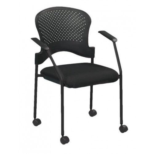 25" x 21" x 33.75" Black Frame Plastic / Fabric Guest Chair - AFS