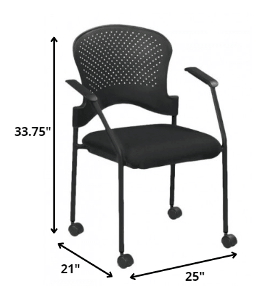 25" x 21" x 33.75" Black Frame Plastic / Fabric Guest Chair - AFS