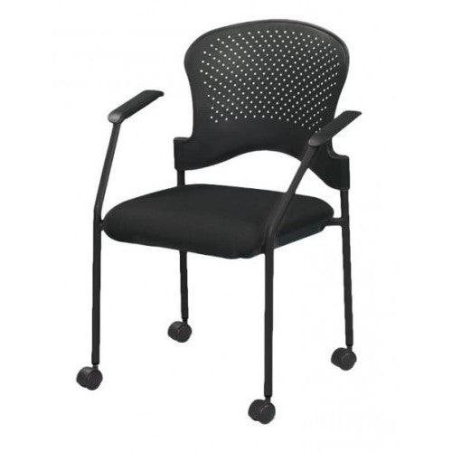 25" x 21" x 33.75" Black Frame Plastic / Fabric Guest Chair - AFS