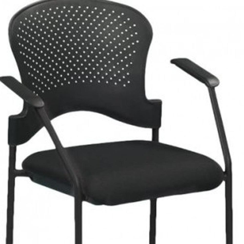 25" x 21" x 33.75" Black Frame Plastic / Fabric Guest Chair - AFS