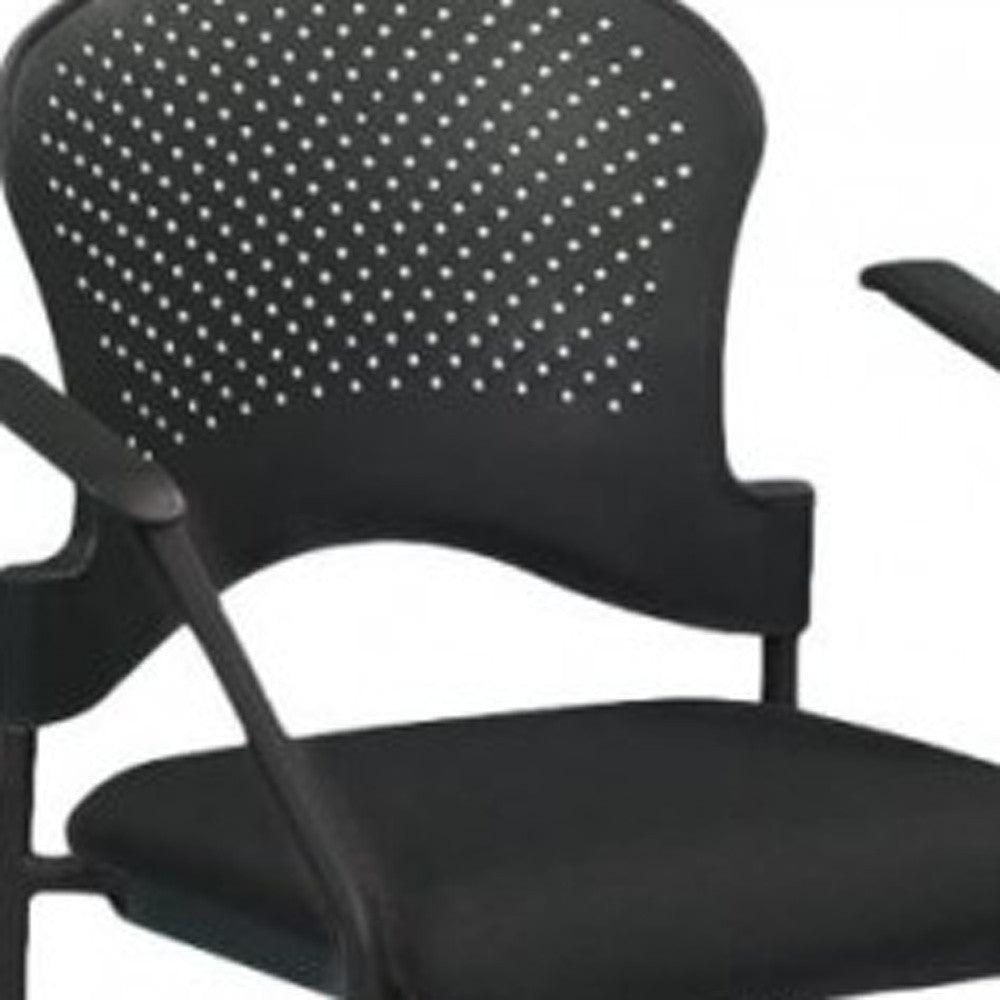 25" x 21" x 33.75" Black Frame Plastic / Fabric Guest Chair - AFS