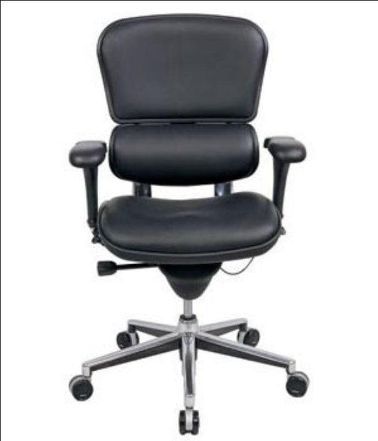 26" x 27.5" x 40" Black Leather Chair - AFS