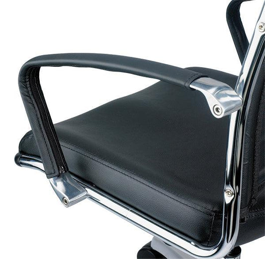 22" x 25.5" x 41.5" Black Leather Chair - AFS