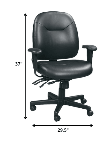 29.5" x 26" x 37" Black Leather Chair - AFS