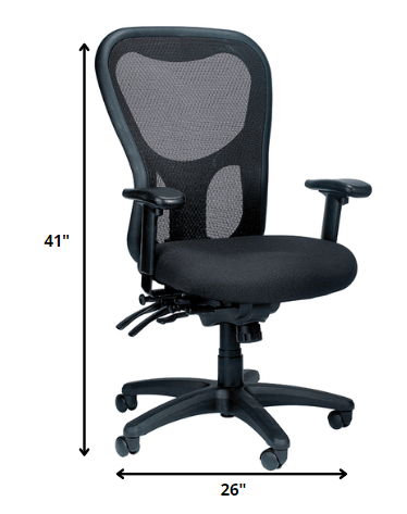 26" x 24" x 41" Black Mesh Fabric Chair - AFS