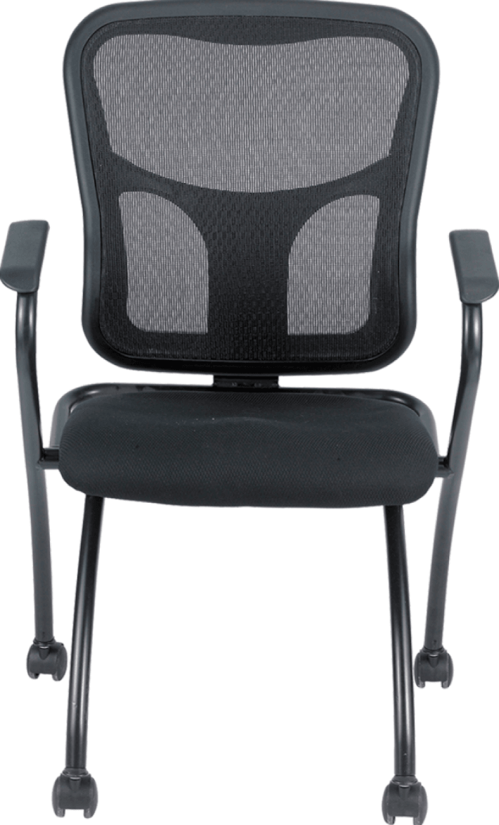 Set of 2 Ergonomic Black Mesh Rolling Arm Chairs - AFS