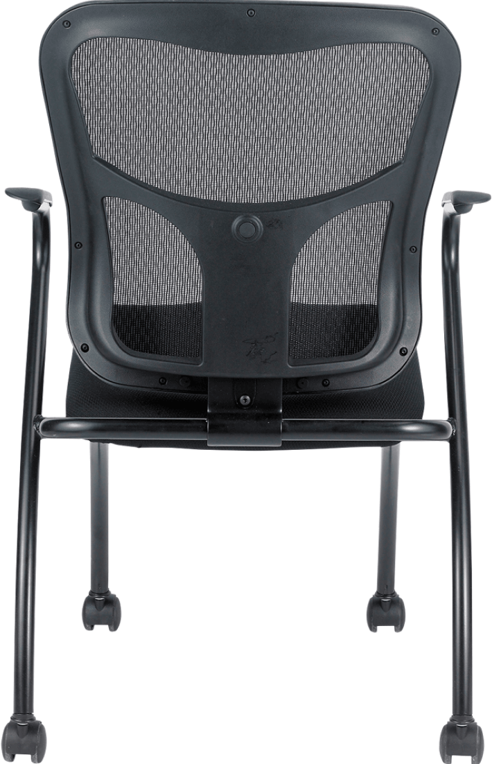 Set of 2 Ergonomic Black Mesh Rolling Arm Chairs - AFS