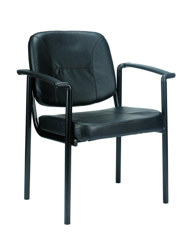 26" x 18.5" x 32.7" Black Vinyl Guest Chair - AFS