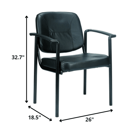 26" x 18.5" x 32.7" Black Vinyl Guest Chair - AFS