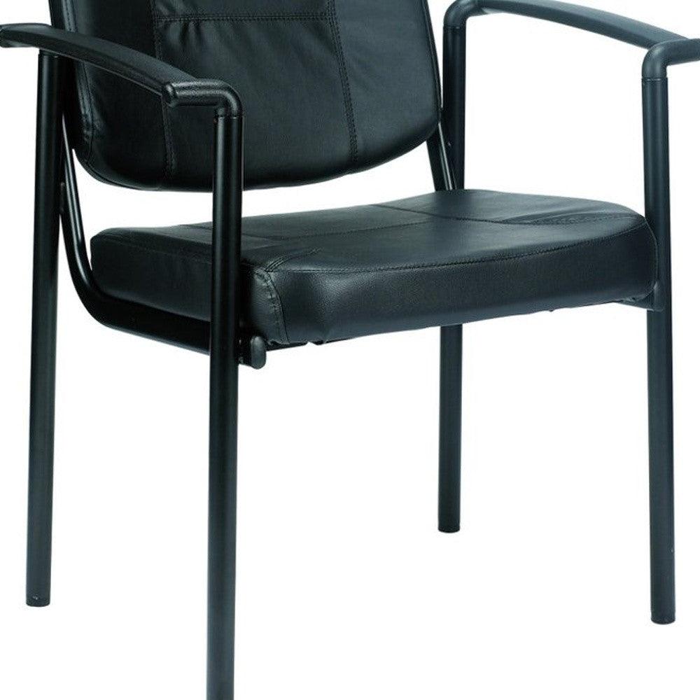 26" x 18.5" x 32.7" Black Vinyl Guest Chair - AFS