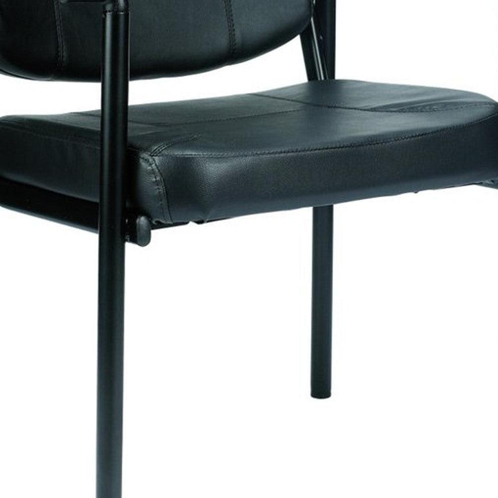 26" x 18.5" x 32.7" Black Vinyl Guest Chair - AFS