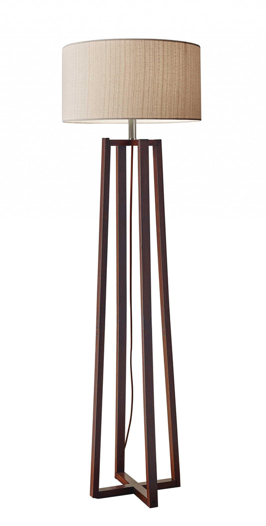 Modern Walnut Birch Wood Floor Lamp - AFS