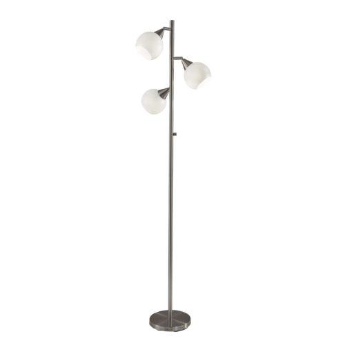 Floor Lamp Brushed Steel Metal Three Adjustable Globes - AFS