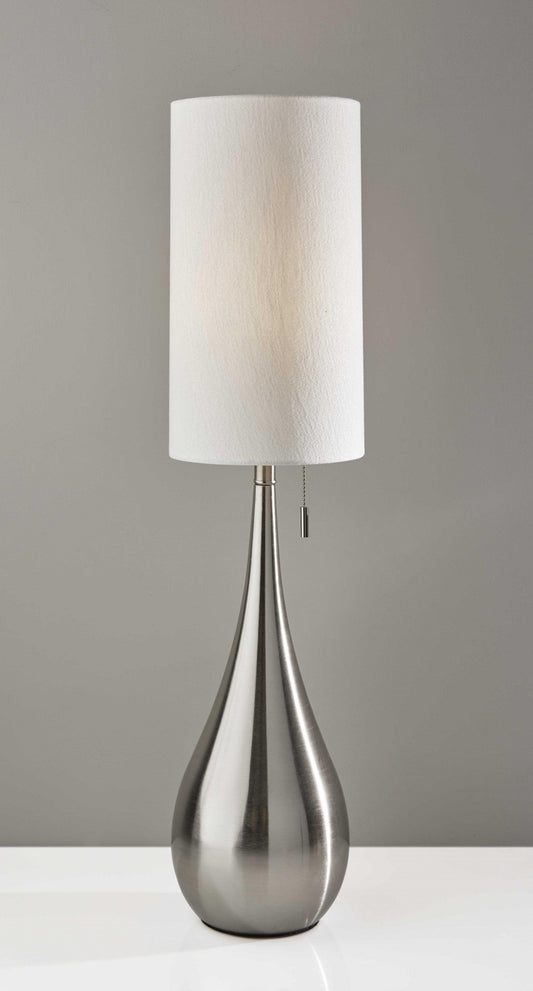 Brushed Steel Metal Teardrop Table Lamp - AFS