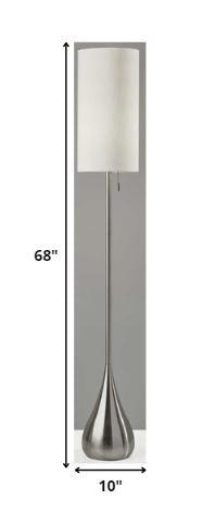 Floor Lamp Brushed Steel Metal Teardrop Base - AFS