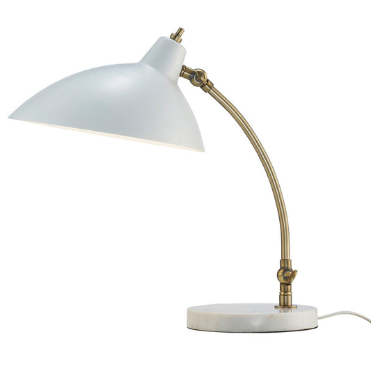 Abstract Oval White Metal Shade Adjustable Desk Lamp - AFS