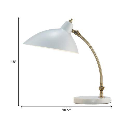 Abstract Oval White Metal Shade Adjustable Desk Lamp - AFS