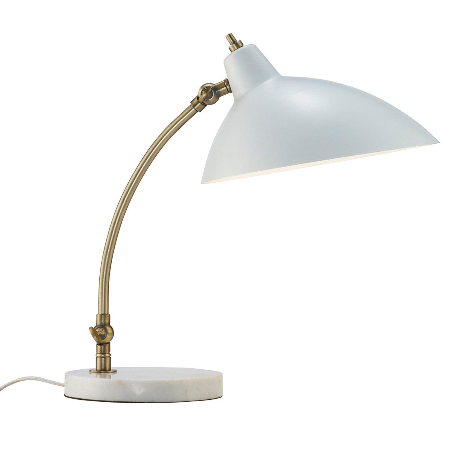 Abstract Oval White Metal Shade Adjustable Desk Lamp - AFS