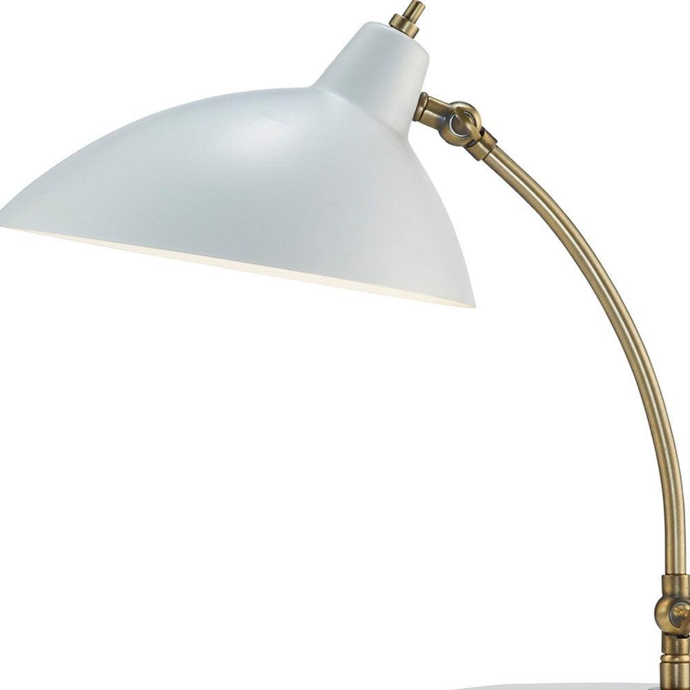 Abstract Oval White Metal Shade Adjustable Desk Lamp - AFS