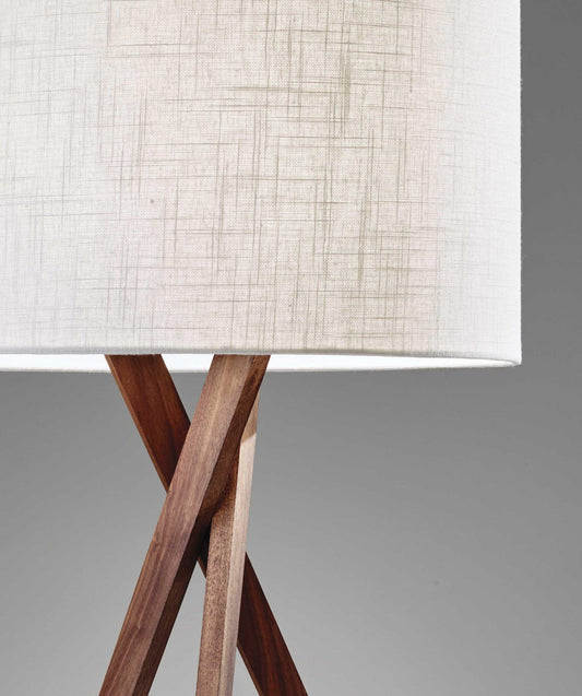 Tripod Leg Walnut Wood Table Lamp - AFS