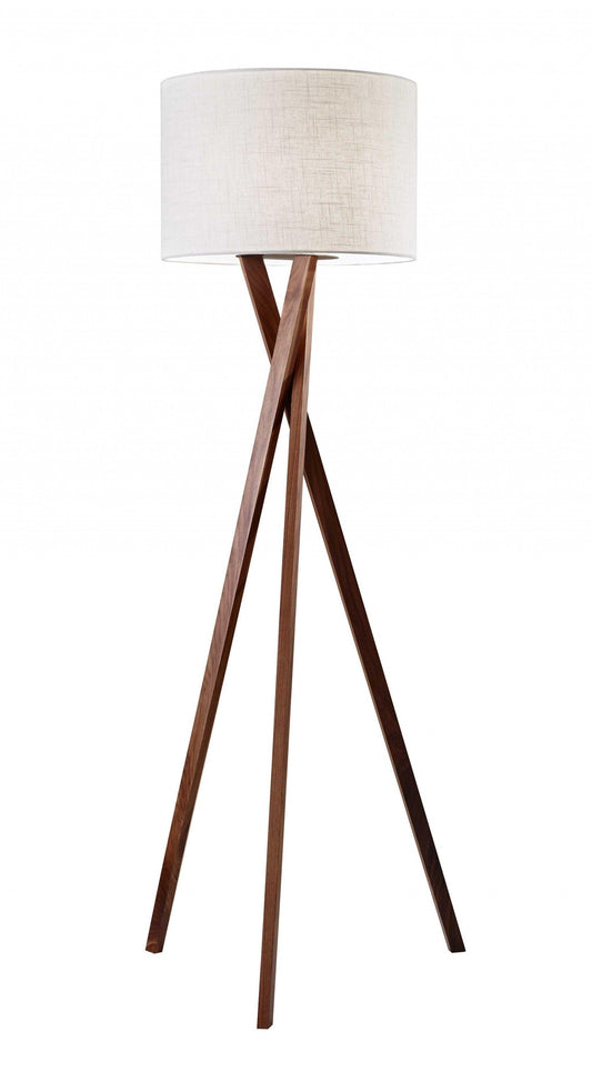 Floor Lamp with Walnut Wood Tripod Leg - AFS