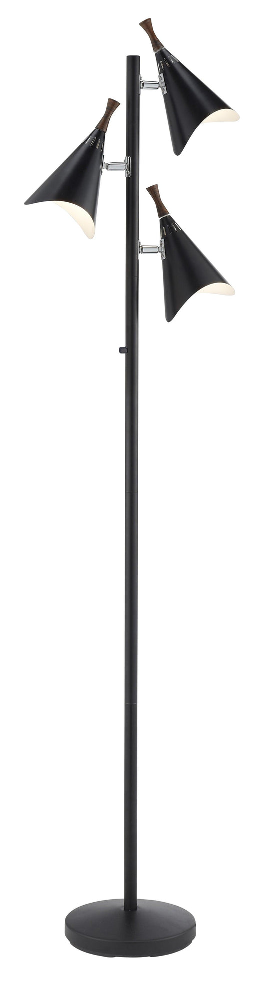 Three Light Floor Lamp in Matte Black Metal - AFS