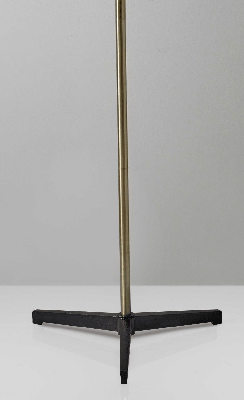 Three Arm Adjustable Floor Lamp in Brass Metal with Grey Black and White Shades - AFS