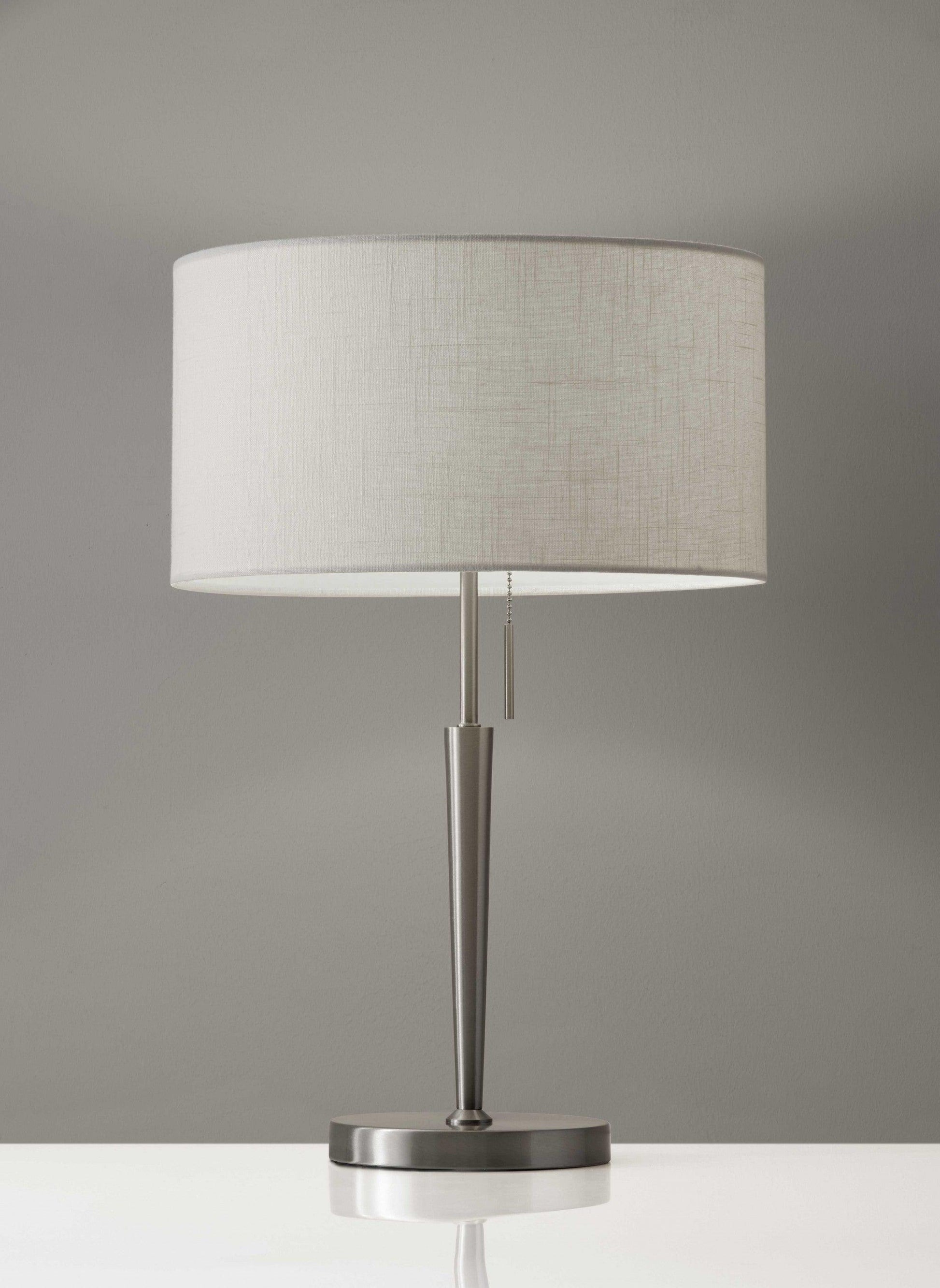 Contemporary Brushed Steel Metal Table Lamp - AFS