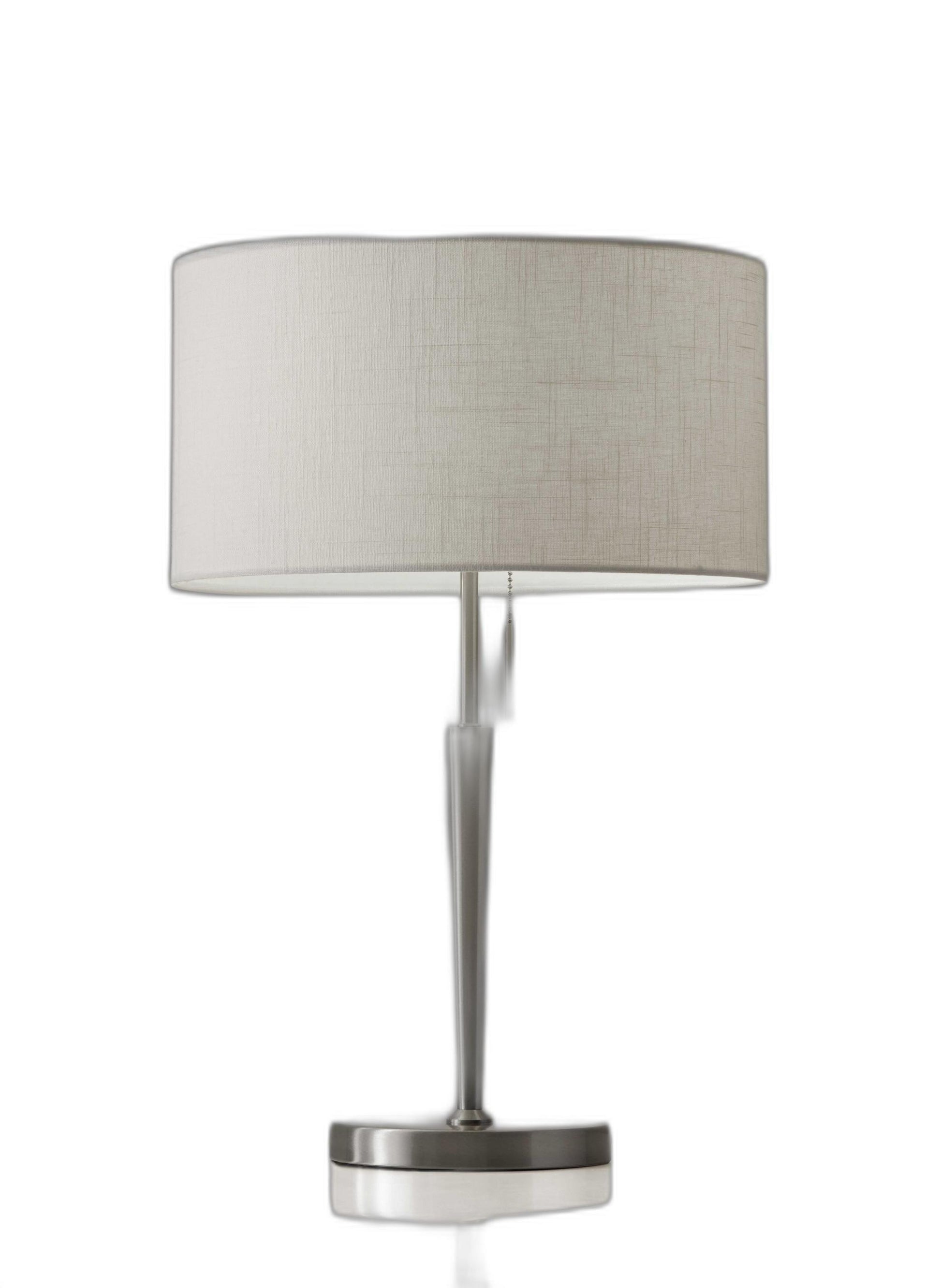 Contemporary Brushed Steel Metal Table Lamp - AFS