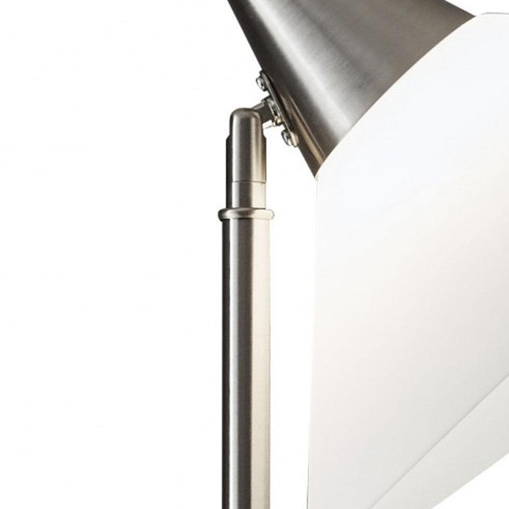 Elemental Black Metal Torchiere with White Cone Shade - AFS