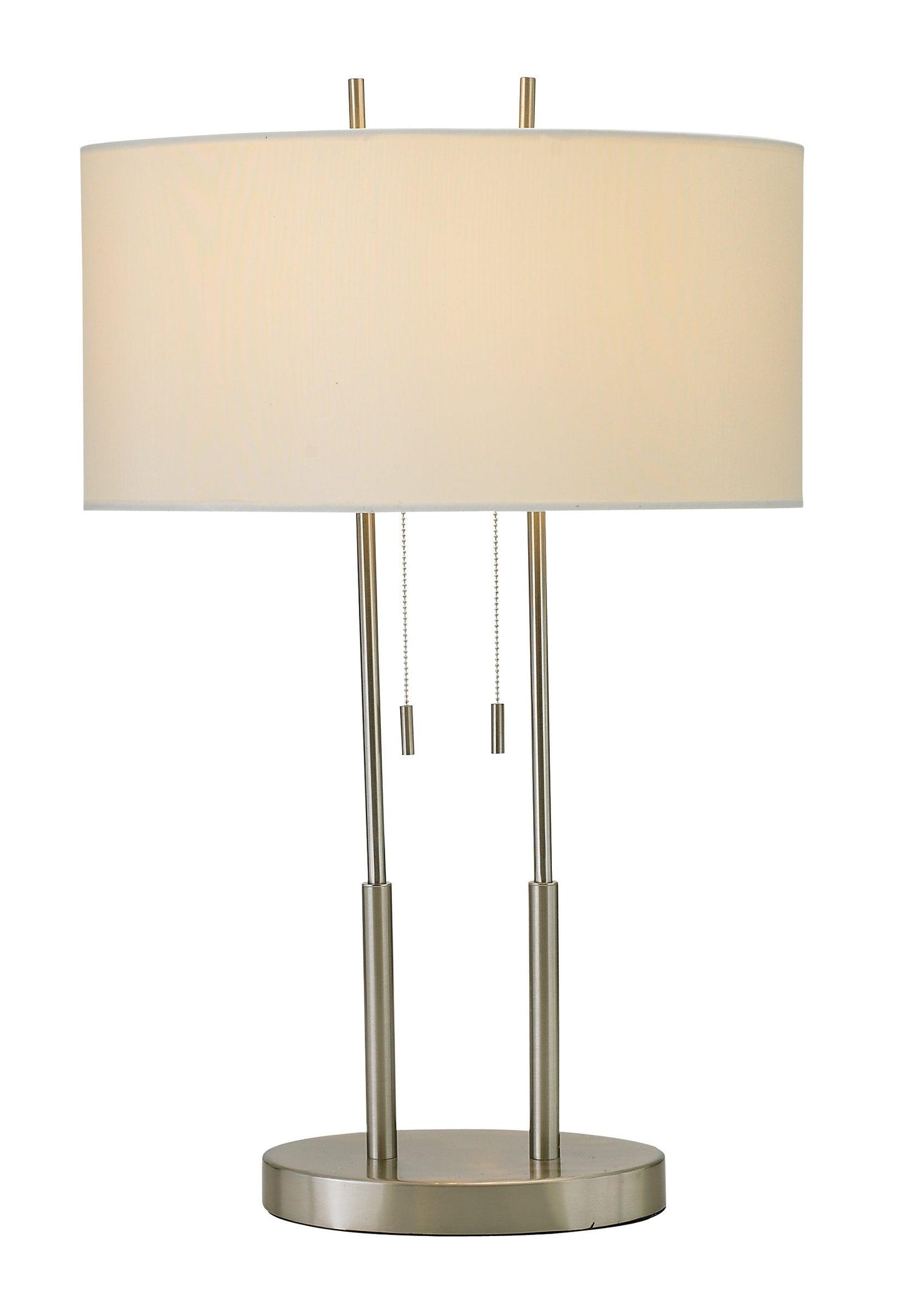 Brushed Steel Dual Pole Metal Table Lamp - AFS