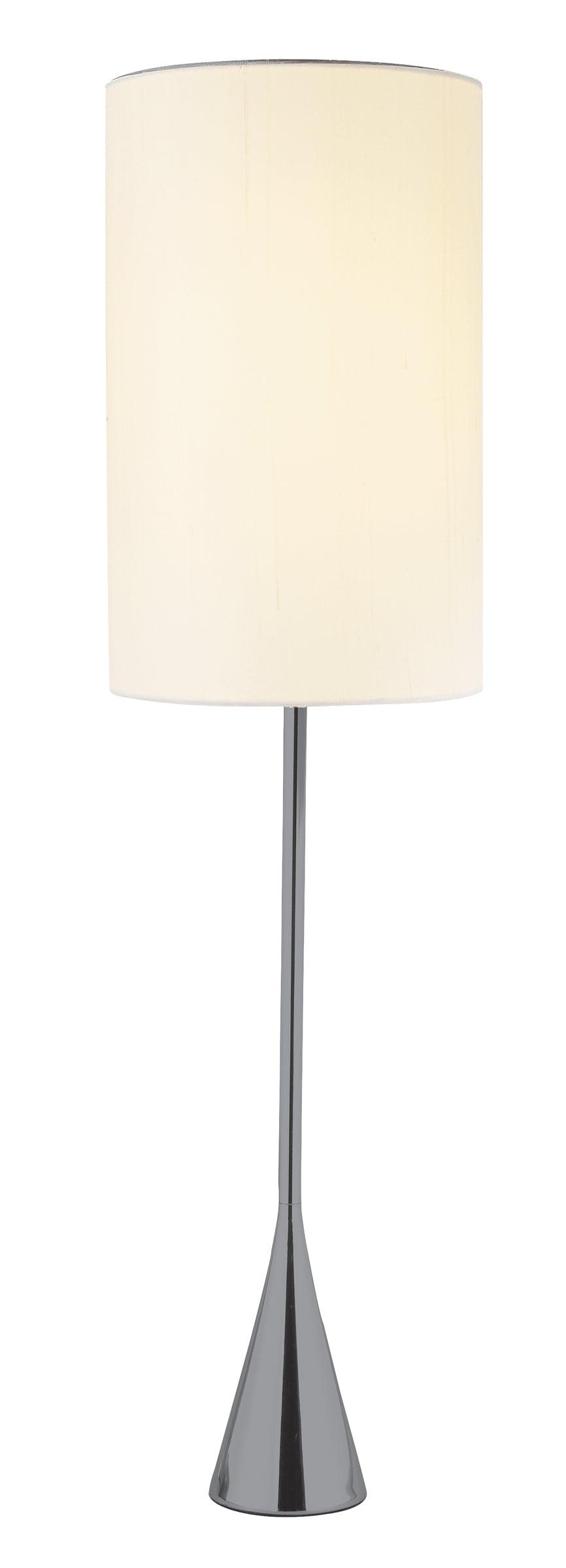 Black Nickel Finish Metal Tall White Shade Table Lamp - AFS