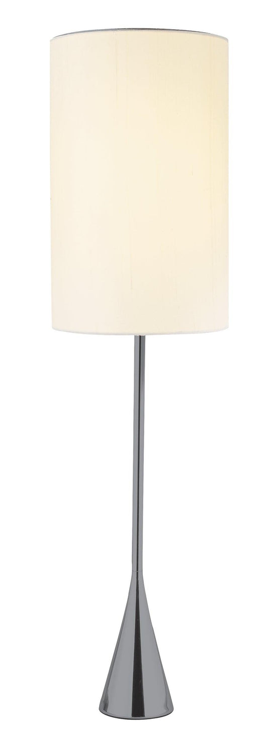 Black Nickel Finish Metal Tall White Shade Table Lamp - AFS