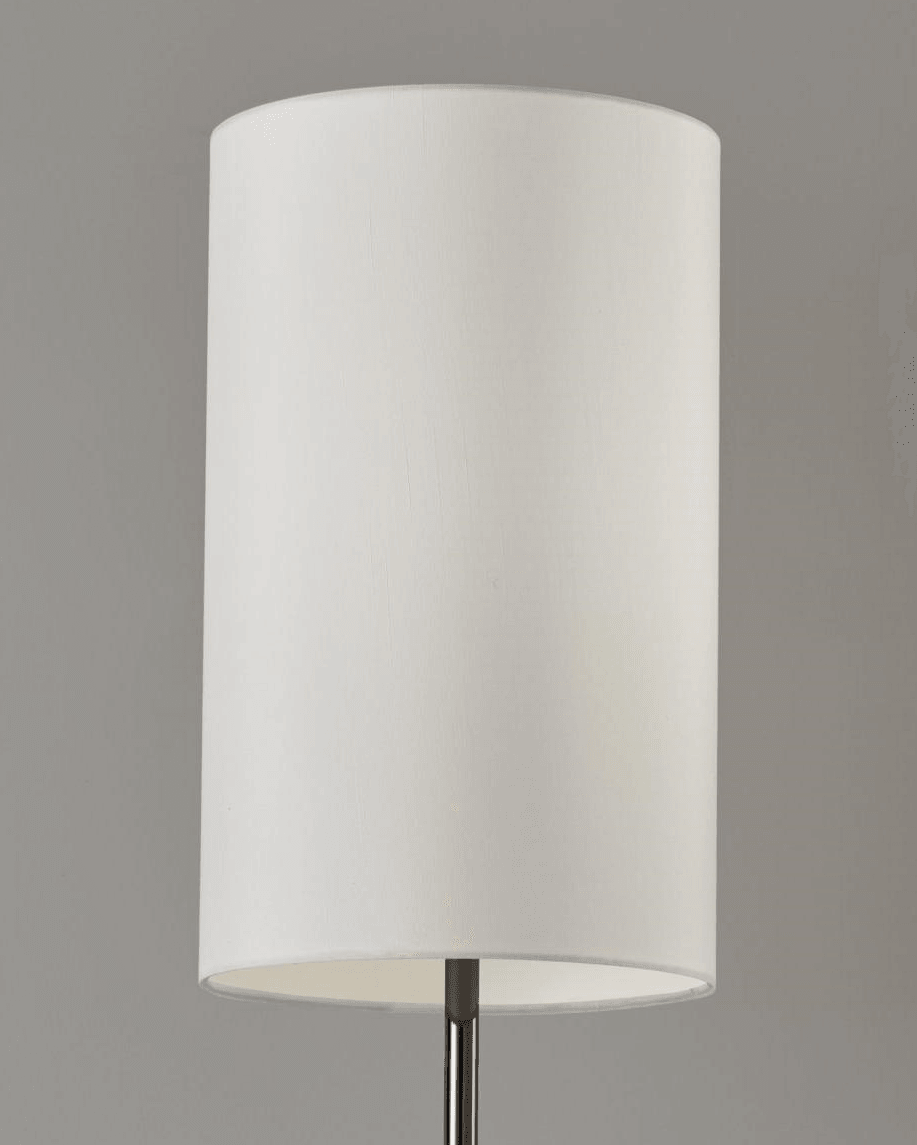 Black Nickel Finish Metal Tall White Shade Table Lamp - AFS