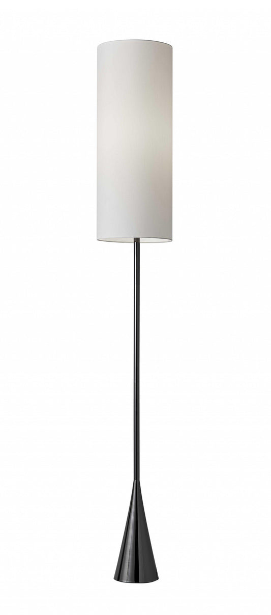 Dramatic Floor Lamp Bell Shaped Base in Black Nickel Finish Metal - AFS