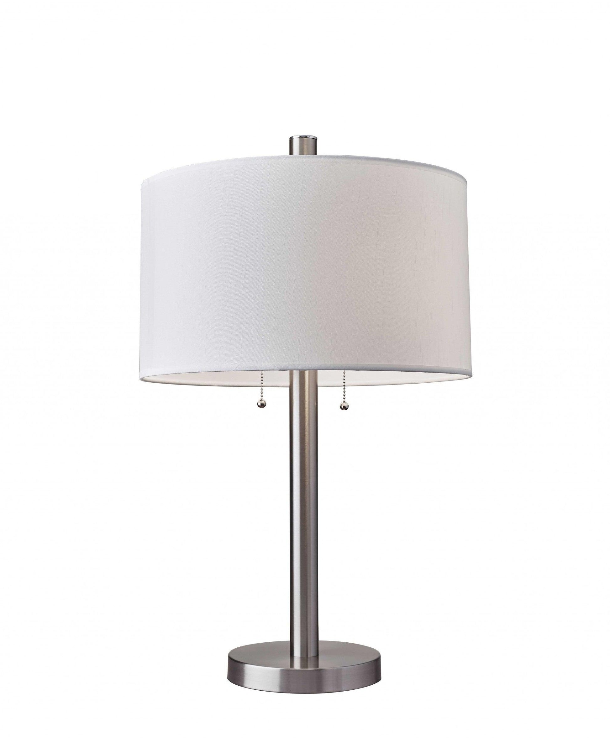 Classic Brushed Steel Metal Table Lamp - AFS