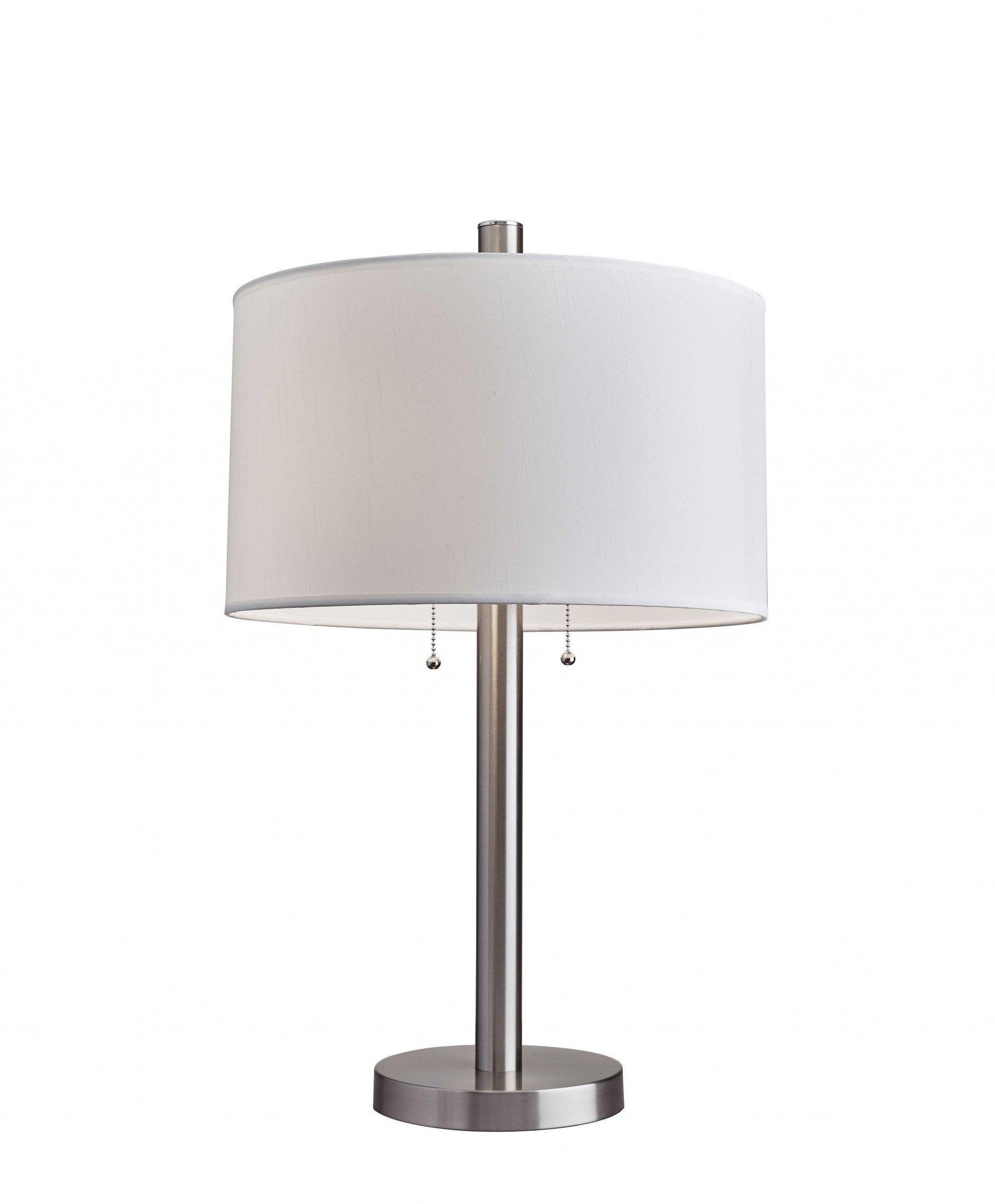 Classic Brushed Steel Metal Table Lamp - AFS