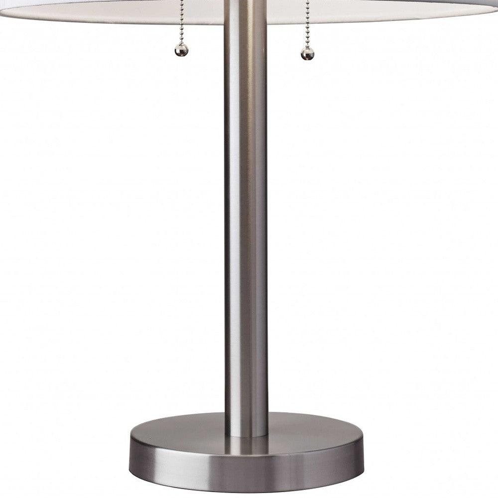 Classic Brushed Steel Metal Table Lamp - AFS