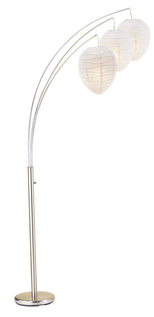 11" X 46"X 82" Brushed steel Metal Arc Lamp - AFS