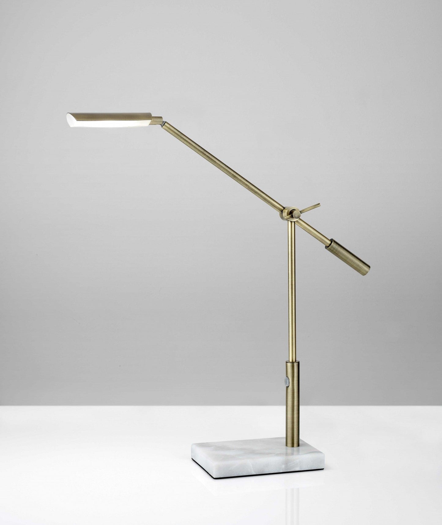 Sleek Brass Metal Adjustable and Dimmable LED Desk Lamp - AFS