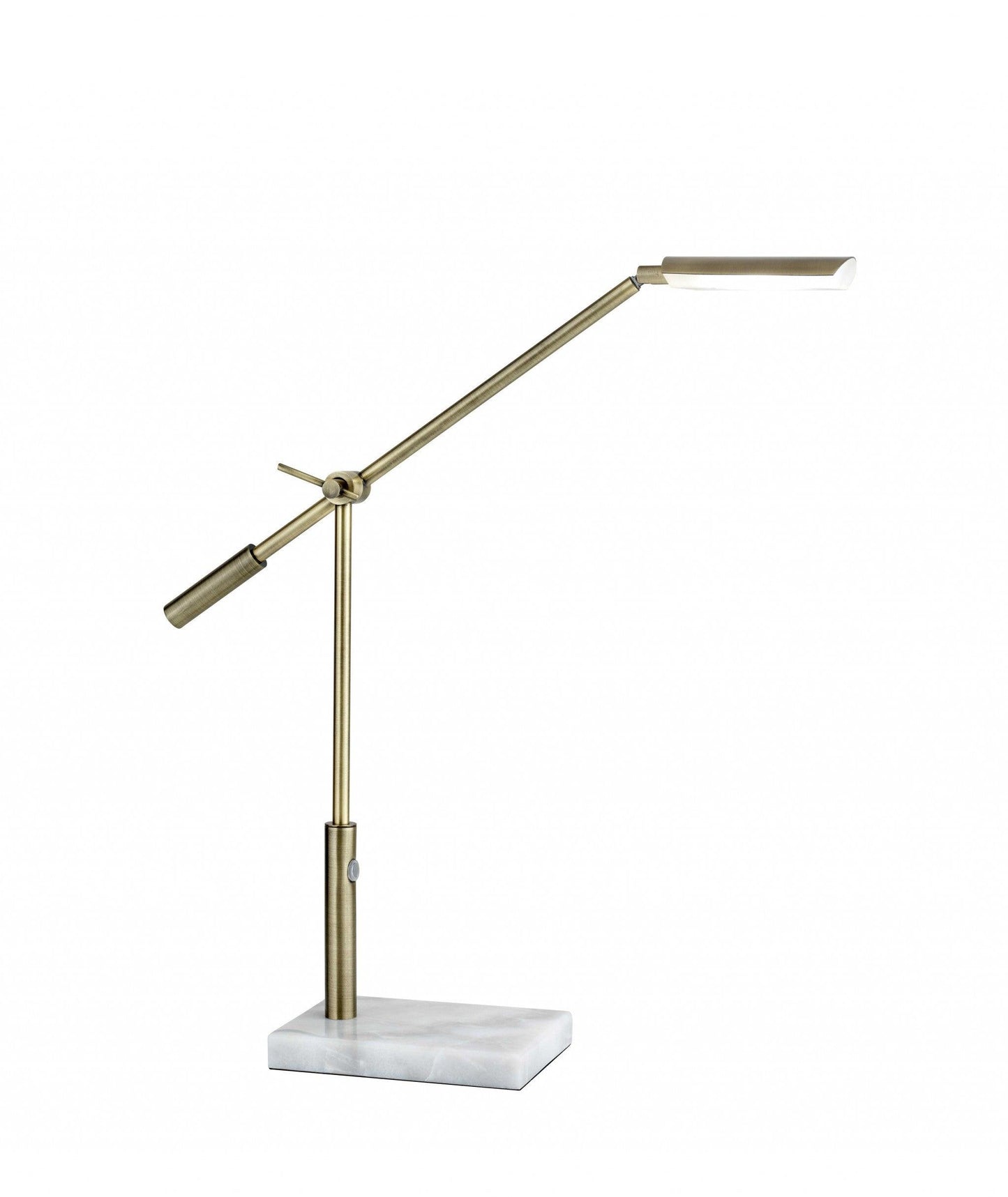 Sleek Brass Metal Adjustable and Dimmable LED Desk Lamp - AFS