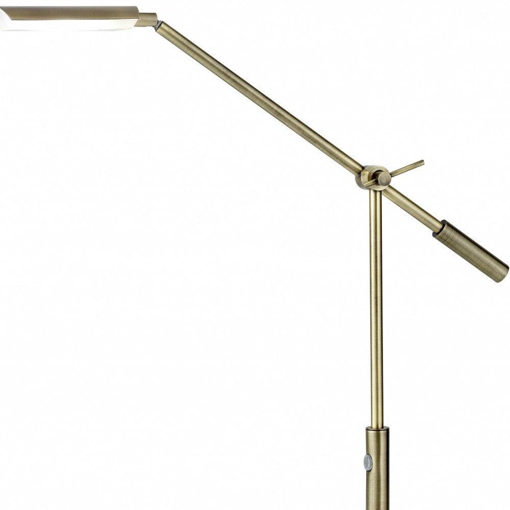 Sleek Brass Metal Adjustable and Dimmable LED Desk Lamp - AFS