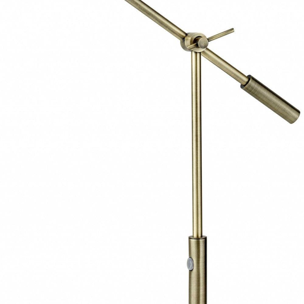 Sleek Brass Metal Adjustable and Dimmable LED Desk Lamp - AFS