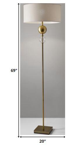 20" X 20" X 69" Brass Metal Floor Lamp - AFS