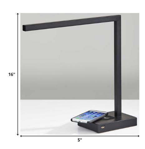 Slender Bar Black Metal LED Charging Desk Light - AFS